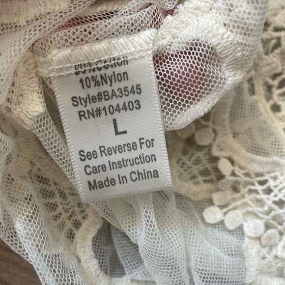 Lace and sheer tank top festival concert beach Sz L - Picture 4 of 6